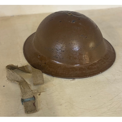 617 - Vintage British military helmet with modern replacement inner liner (size 7.5'/60cm)