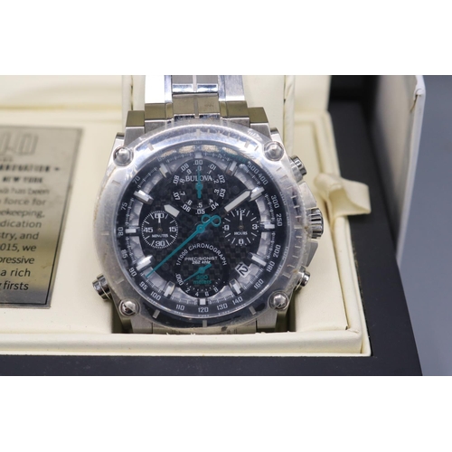 215 - Bulova 140th Anniversary 1/1000 chronograph stainless steel 262kHz Precisionist quartz wristwatch wi... 