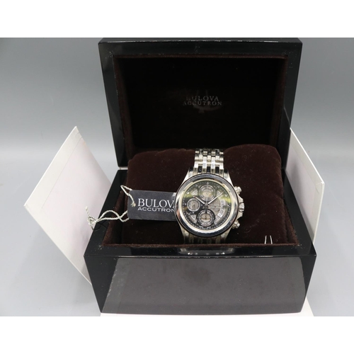 216 - Bulova Accutron II Kirkwood Accu.Swiss stainless steel automatic chronograph wristwatch with date, s... 