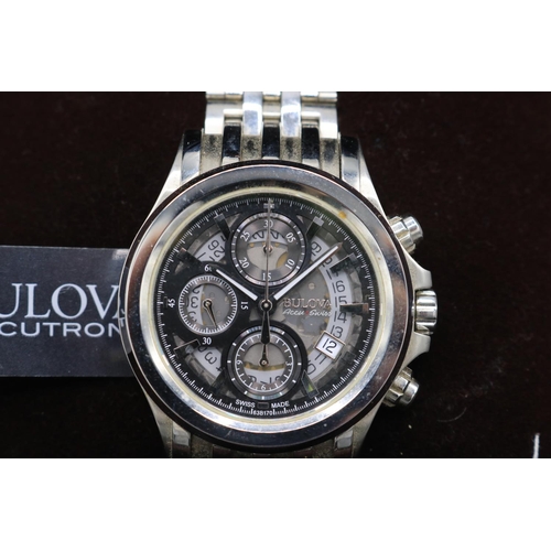 216 - Bulova Accutron II Kirkwood Accu.Swiss stainless steel automatic chronograph wristwatch with date, s... 