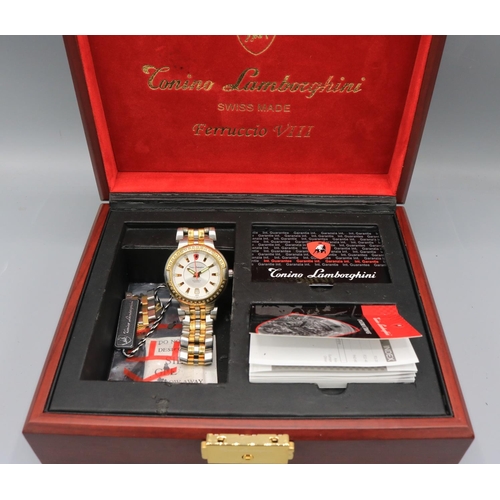 225 - Tonino Lamborghini Ferruccio VIII limited edition stainless steel and gold plated automatic wristwat... 