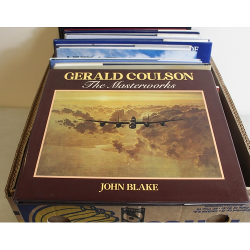 1502B - Large selection of military and aviation artwork books, including Robert Taylor, Richard Taylor, Ger... 