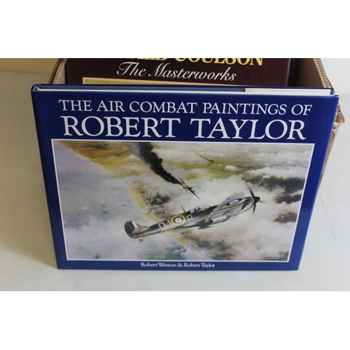 1502B - Large selection of military and aviation artwork books, including Robert Taylor, Richard Taylor, Ger... 