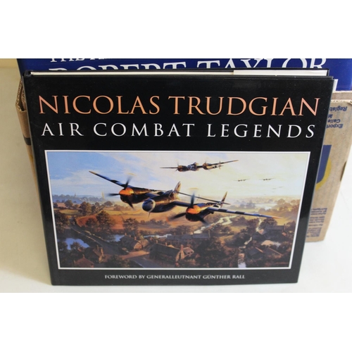 1502B - Large selection of military and aviation artwork books, including Robert Taylor, Richard Taylor, Ger... 