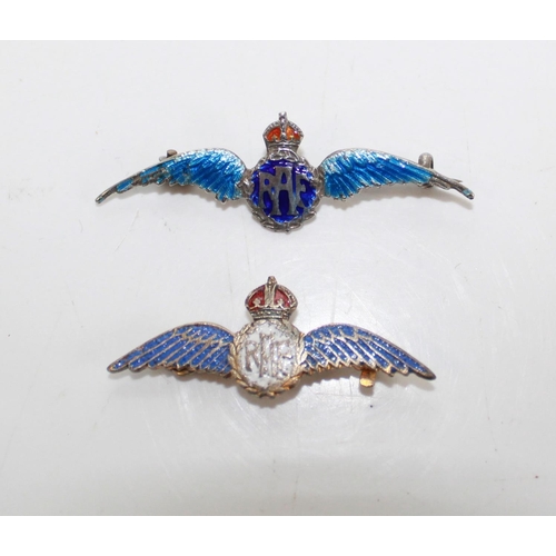 1423 - Collection of eight blue enamel RAF sweetheart brooch's