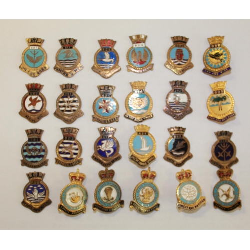 1427 - Extensive collection of RAF Squadron badges. 77Sqd, Parachute Training School, Bomber Sqd, Bombay Sq... 