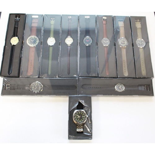 1602 - Large collection of Eagle Moss Military style quartz watches. Some unopened, most in display boxes.(... 