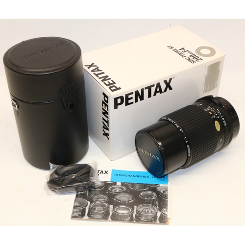 175 - Asahi SMC Pentax 67 6x7 200mm f/4 lens, with original case and box