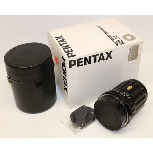 176 - Asahi SMC Pentax Macro Takumar 67 6x7 135mm f/4 camera lens, with original case and box