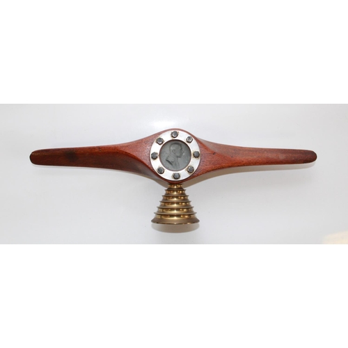 1604 - Laminated wooden Airplane propeller. Some lettering and numbers can be seen, HB CUMLISS ? 681 N 42. ... 