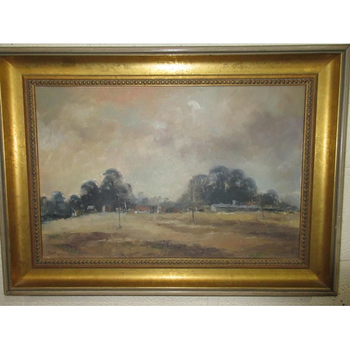 1238 - Jones (British Contemporary); Farm buildings in a landscape, oil on canvas, signed and dated 71, 39c... 