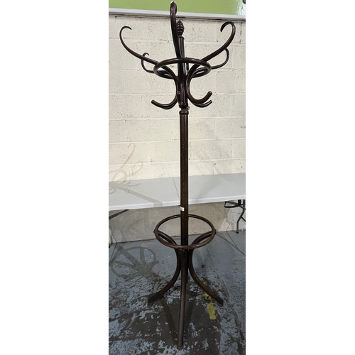 394 - Bentwood coat and hat stand, H172cm