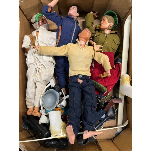 393 - Collection of vintage Action Man figures, clothing, and accessories