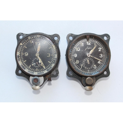 1368 - WWII period Luftwaffe  Junghans cockpit clock. Luminous dial stamped with name. Subsidiary second st...