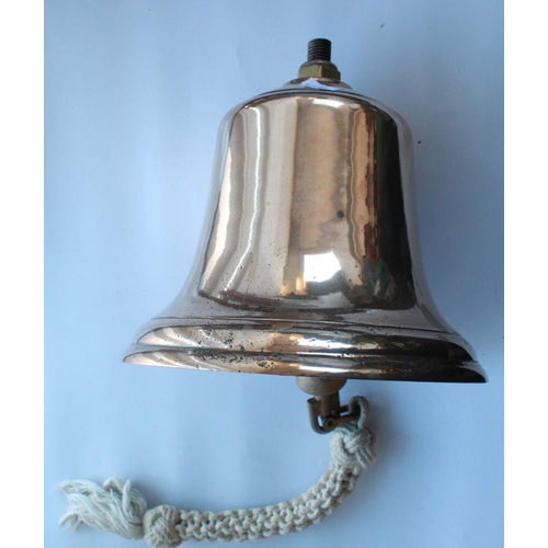 1444A - Air Ministry Scramble Bell. Brass bell with with original clapper and knotted rope. Stamped on the H... 