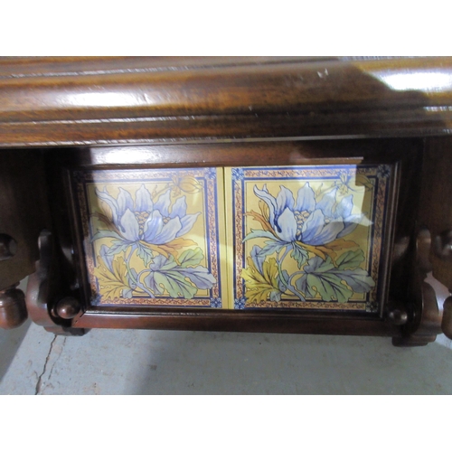 1222 - Victorian style mahogany wall bracket and a 1930's oak folding cake stand, (2)