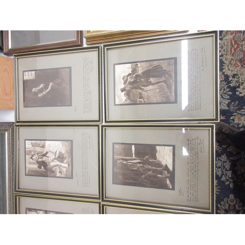 717 - Set of twelve Charles Dickens prints, watercolour of Hemingford Grey, photo of Winston Churchill and... 