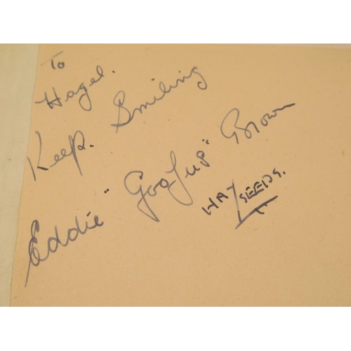 225 - C20th autograph book cont. signatures from Tessie O'Shea, Michael Redgrave, George Formby, Josef Loc... 