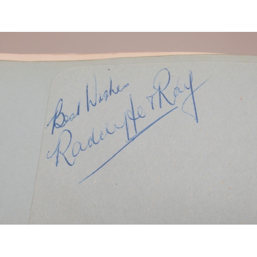 225 - C20th autograph book cont. signatures from Tessie O'Shea, Michael Redgrave, George Formby, Josef Loc... 