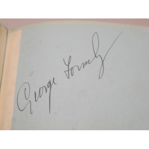 225 - C20th autograph book cont. signatures from Tessie O'Shea, Michael Redgrave, George Formby, Josef Loc... 