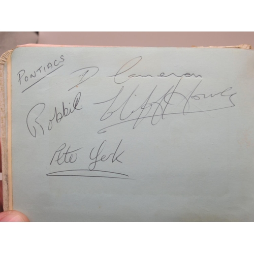 226 - C20th autograph book cont. signatures from The Crestas, The Mark V Rhythm Group, Johnny Winters and ... 