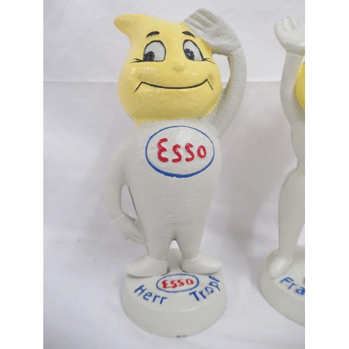  Pair of Esso Herr Tropf and Frau Tropf cast metal money boxes, H 22cm