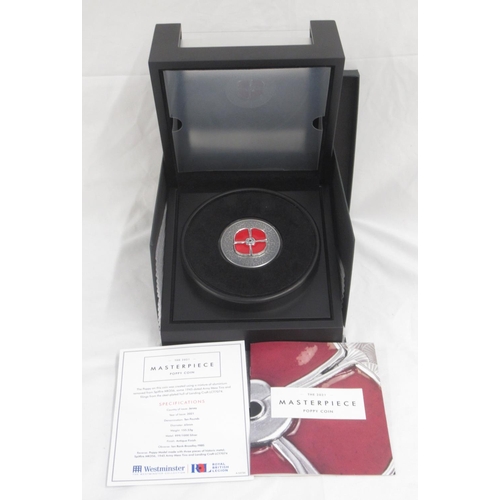 72 - Wesminster Mint/ Royal British Legion -  The 2021 Masterpiece Poppy Coin, 5oz Silver Coin Limited Ed... 