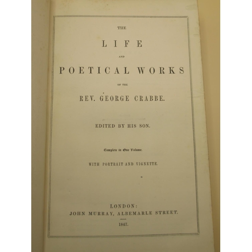 246 - The Life and Poetical Works of the Rev. George Crabbe, Edited by His Son,Complete in One Volume with... 