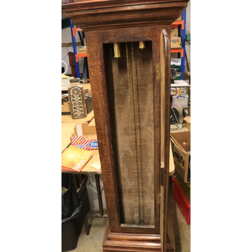 449 - 20th Century oak 8 day longcase clock, 11