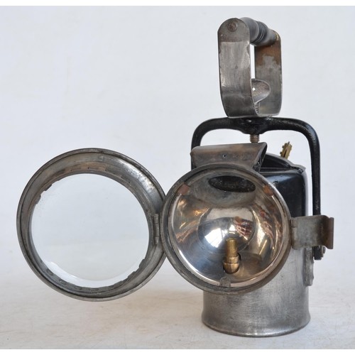 627 - Vintage carbide railway/miners hand lamp by The Premier Lamp & Engineering Co, Leeds