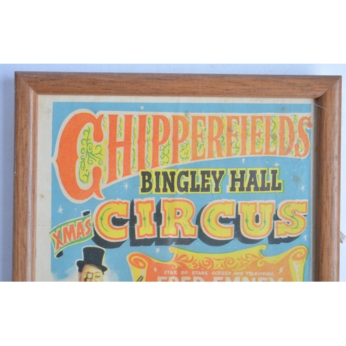 788 - Two framed and glazed small event posters for Chipperfield's Circus, Cambridge and Bingley Hall Circ... 