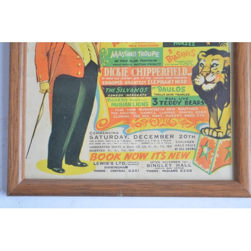 788 - Two framed and glazed small event posters for Chipperfield's Circus, Cambridge and Bingley Hall Circ... 