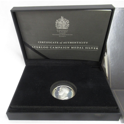 139 - Worcestershire Medal Service Ltd Waterloo Campaign Silver Medal encapsulated in case with COA, 2 Roy... 