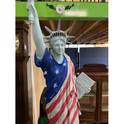 657 - Fiberglass Statue of Liberty with painted American flag dress, H250cm