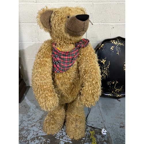 658 - Steiner blond mohair animatronic bear, head  rotates 180 degrees , No. 435, H180cm