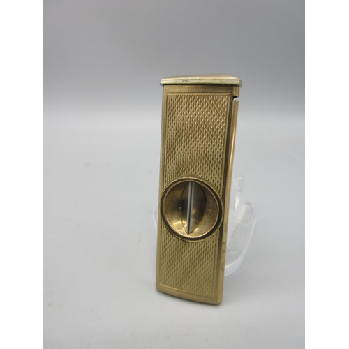 399 - 9ct yellow gold and white metal cigar cutter, stamped 375, engraved GKB, 11.5g