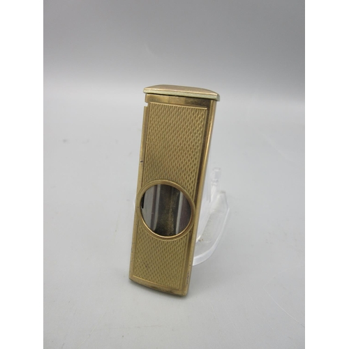 399 - 9ct yellow gold and white metal cigar cutter, stamped 375, engraved GKB, 11.5g