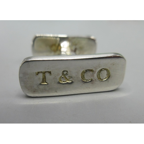 56 - Silver cufflinks stamped T&Co., 925