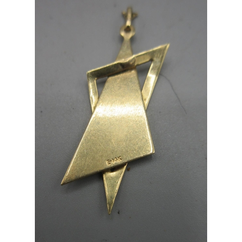 57 - 14ct yellow gold geometric pendant, stamped 14k, 2.9g