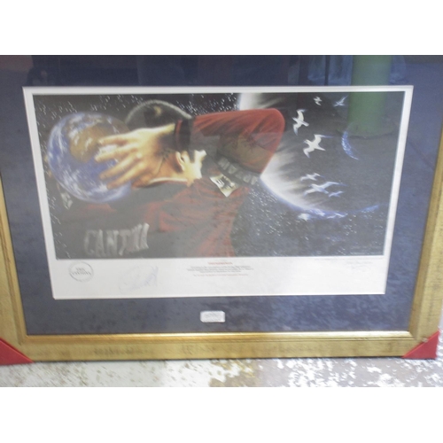 307 - Stewart W. Beckett & Jose Palomares Rescalvo 'Phenomenon' Eric Cantona signed colour print, ltd.ed 1... 