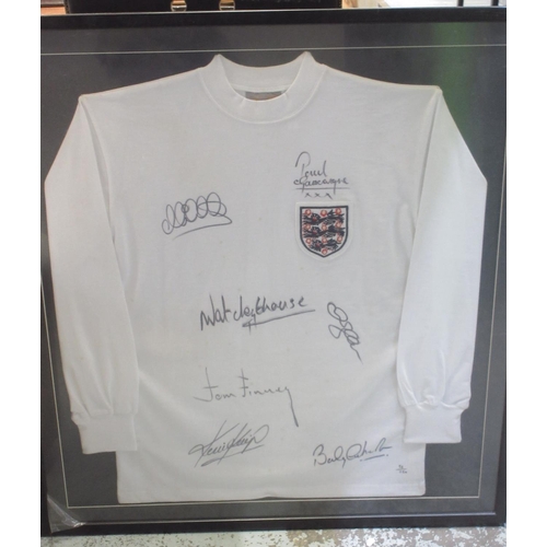 307A - England Legends Limited Edition Shirt, signed by Tom Finney, Nat Lofthouse, Bobby Charlton, Kevin ke... 