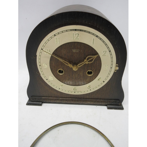 1315 - Smiths Enfield oak mantle clock, 5 3/4