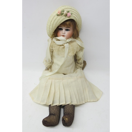 1340 - Bisque doll, inscribed 'Lily', with sleeping blue eyes H47.5cm