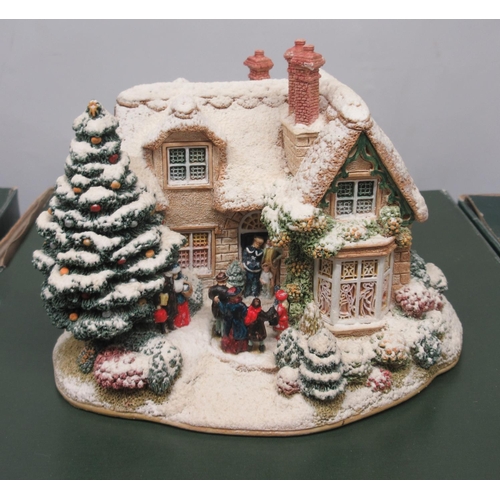 1341 - Four Lilliput Lane models - The First Noel, Pen Pals, Lead Kindly Light, and Christmas Cake, with bo... 