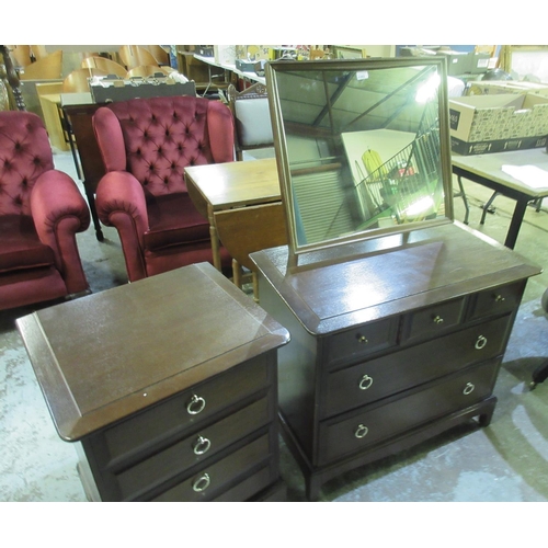 1203 - Stag Minstrel dressing chest and a similar four drawer chest, W82cm D46cm H130cm max (2)