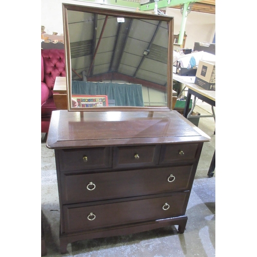 1203 - Stag Minstrel dressing chest and a similar four drawer chest, W82cm D46cm H130cm max (2)