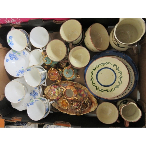 1325 - Assorted collectables incl. JH Davis blue and white transfer print tea ware with gilt detailing; A R... 