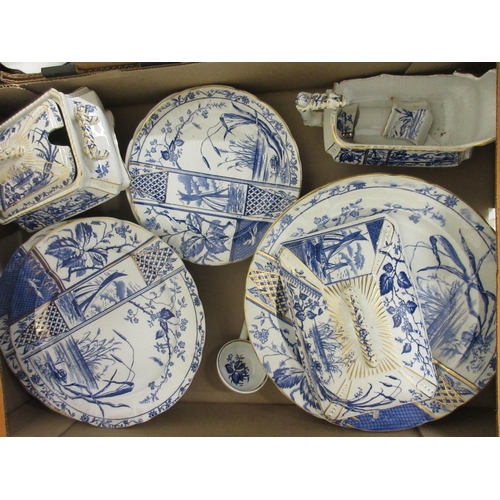 1325 - Assorted collectables incl. JH Davis blue and white transfer print tea ware with gilt detailing; A R... 