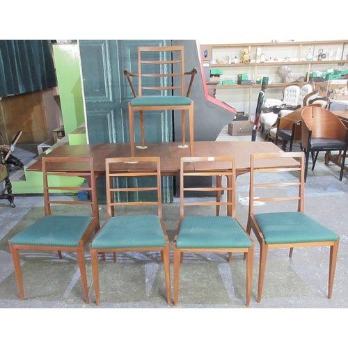 1214 - Mid century Mcintosh of Kirkaldy teak extending dining table, rectangular top with additional leaf o... 