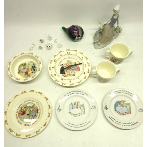 810 - Collection of Royal Doulton Bunnykins items, incl. The Bunnykins Teaching Clock, etc.; limited editi... 